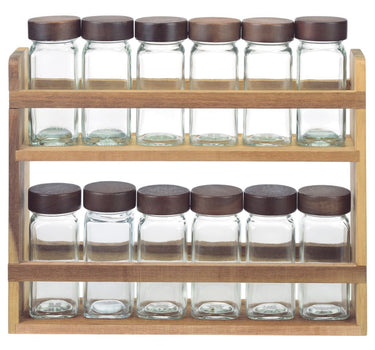 BRICARD PORCELAIN Acacia Kruidenpottenset + 2 laags Rek 13 Delig