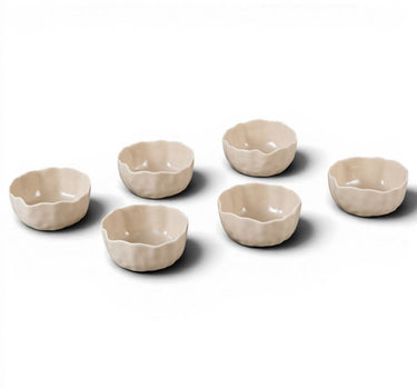 BRICARD PORCELAIN Angles Saus- / Snack Kommenset 8,7 cm | 6 Delig Taupe