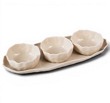 BRICARD PORCELAIN Angles Schalenset | Taupe 4-Delig