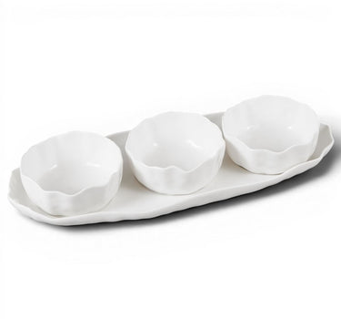 BRICARD PORCELAIN Angles Schalenset | Wit 4-Delig