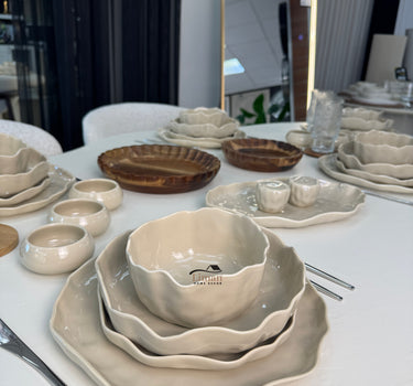 BRICARD PORCELAIN Angles Servies set 27 delig | 6 persoons Taupe