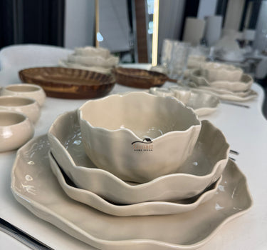 BRICARD PORCELAIN Angles Servies set 27 delig | 6 persoons Taupe