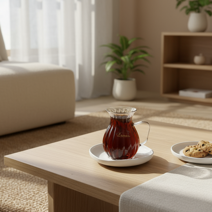 BRICARD PORCELAIN Barles / Cupid White Theeset 12 Delig | 6 Persoons