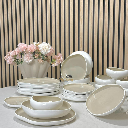 BRICARD PORCELAIN Barles / Cupido Beige Serviesset 25 Delig | 6 Persoons