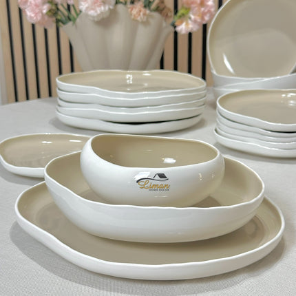 BRICARD PORCELAIN Barles / Cupido Beige Serviesset 25 Delig | 6 Persoons