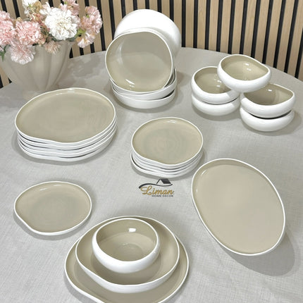 BRICARD PORCELAIN Barles / Cupido Beige Serviesset 25 Delig | 6 Persoons