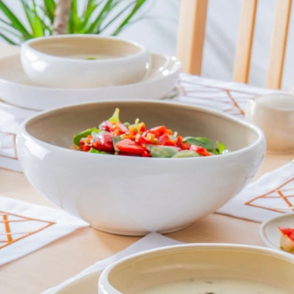 BRICARD PORCELAIN Barles / Cupido Beige | White Diep bord Ø23,0X20,3X10,3 cm Per Stuk