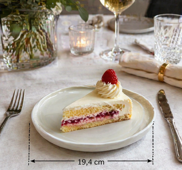 BRICARD PORCELAIN Barles / Cupido Taupe - White Plat bord 19,4 cm Per Stuk