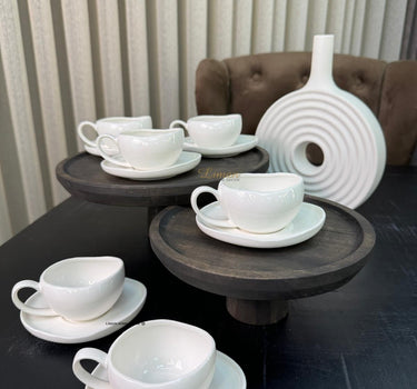 BRICARD PORCELAIN Barles / Cupido White Espressoset 12 Delig | 6 Persoons