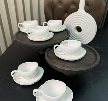 BRICARD PORCELAIN Barles / Cupido White Espressoset 12 Delig | 6 Persoons