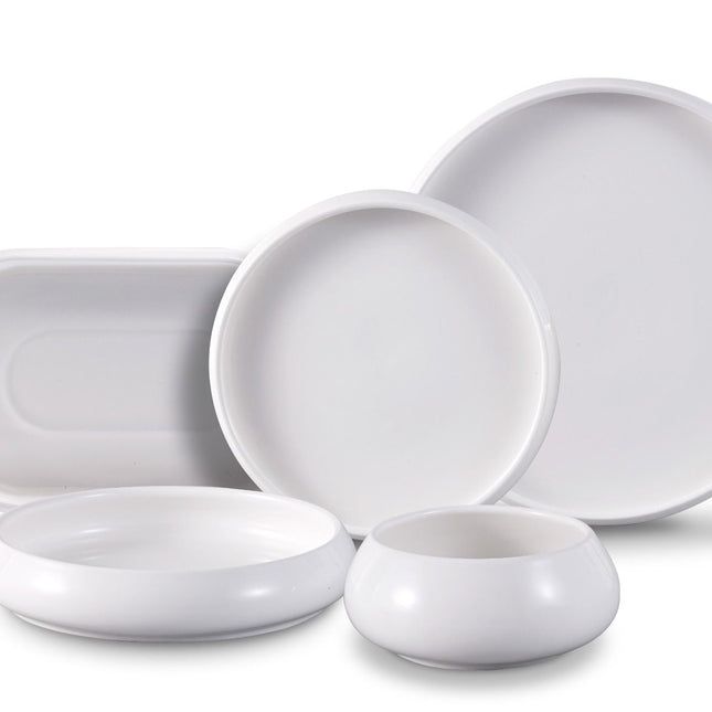 BRICARD PORCELAIN BONDY SERVIESSET 25 DELIG | 6 PERSOONS WIT