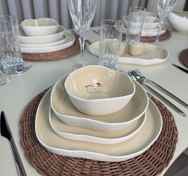 BRICARD PORCELAIN Bonnes Servies set 27 delig | 6 persoons Taupe