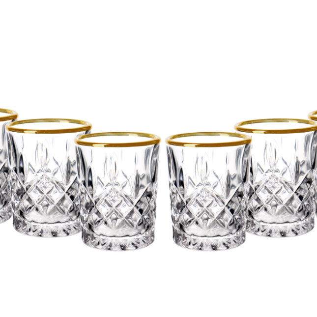 BRICARD PORCELAIN BRICARD BILBAO LIKEURGLAZENSET | GOUD 6-DELIG