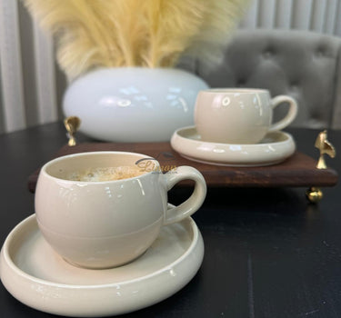 BRICARD PORCELAIN BRICARD BONDY KOFFIESET 4 DELIG | 2 PEROONS Taupe