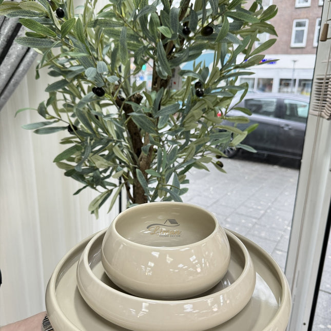 BRICARD PORCELAIN BRICARD BONDY SERVIESSET 18 DELIG | 6 PERSOONS TAUPE