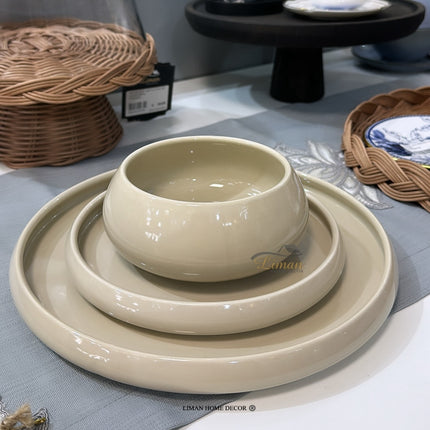 BRICARD PORCELAIN BRICARD BONDY SERVIESSET 18 DELIG | 6 PERSOONS TAUPE