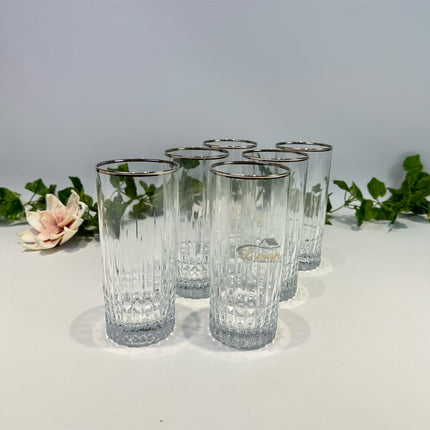 BRICARD PORCELAIN Bricard Celine Longdrinkglazen Zilver 6 Delig