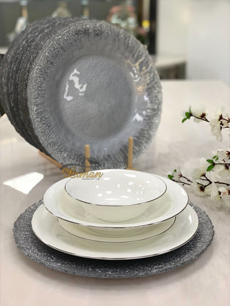 BRICARD PORCELAIN Bricard Flash Onderbord 33Cm Zilver 6 Delig