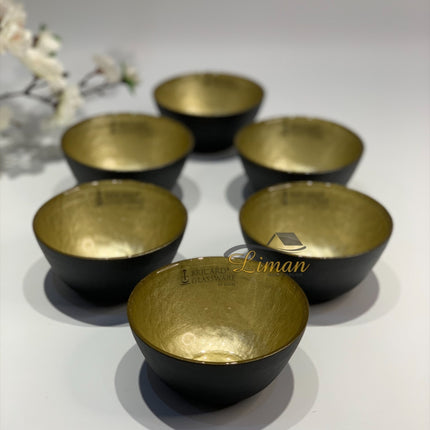 BRICARD PORCELAIN Bricard Ice Kommenset Goud - Zwart 6 Delig