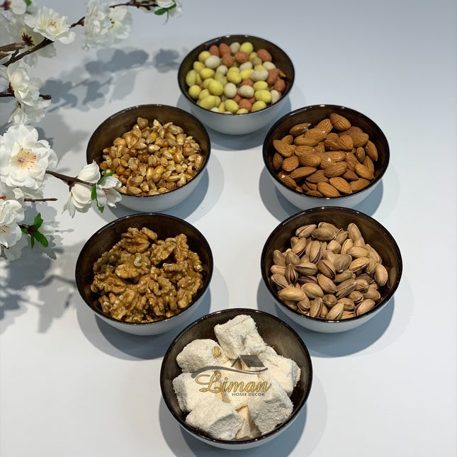 BRICARD PORCELAIN Bricard Ice Kommenset Taupe  - Wit 6 Delig