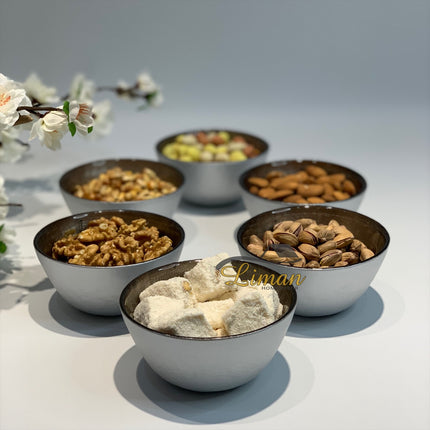 BRICARD PORCELAIN Bricard Ice Kommenset Taupe  - Wit 6 Delig