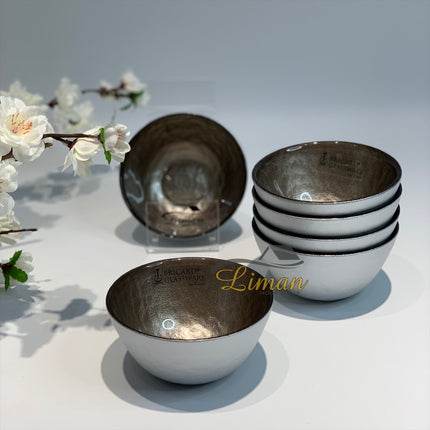 BRICARD PORCELAIN Bricard Ice Kommenset Taupe  - Wit 6 Delig