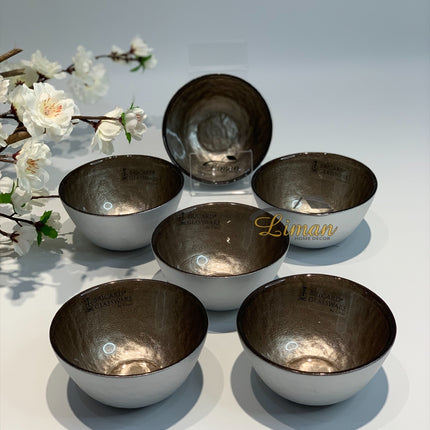 BRICARD PORCELAIN Bricard Ice Kommenset Taupe  - Wit 6 Delig