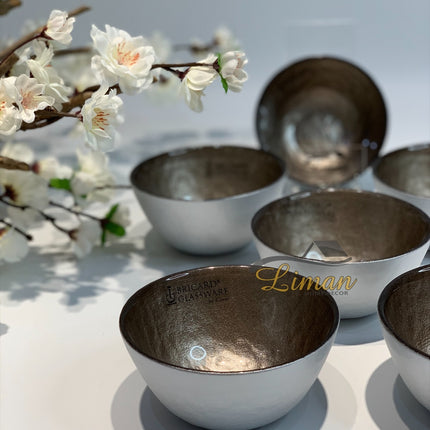 BRICARD PORCELAIN Bricard Ice Kommenset Taupe  - Wit 6 Delig