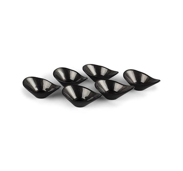 BRICARD PORCELAIN BRICARD ISTANBUL GAGA KOMMENSET 12XH5CM DONKER GRIJS 6 DELIG