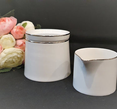 BRICARD PORCELAIN Bricard Lunel Suiker & Melkkanset 3 Delig Zilver