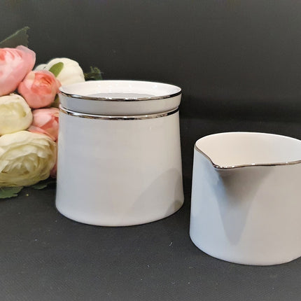 BRICARD PORCELAIN Bricard Lunel Suiker & Melkkanset 3 Delig Zilver