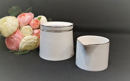 BRICARD PORCELAIN Bricard Lunel Suiker & Melkkanset 3 Delig Zilver