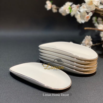 BRICARD PORCELAIN Bricard Porcelain Evry Wit - Zilver 6 Delig Serveerschaal