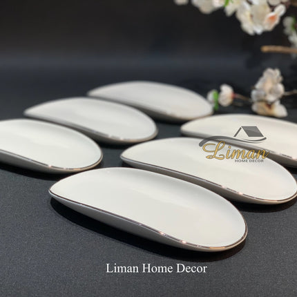 BRICARD PORCELAIN Bricard Porcelain Evry Wit - Zilver 6 Delig Serveerschaal