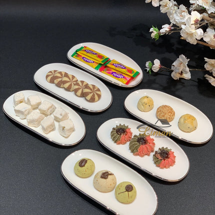 BRICARD PORCELAIN Bricard Porcelain Evry Wit - Zilver 6 Delig Serveerschaal