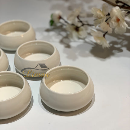 BRICARD PORCELAIN BRICARD PORSELEIN BONDY MINI  SAUS SCHAAL 8CM  6 DELIG ( WIT )