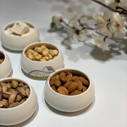 BRICARD PORCELAIN BRICARD PORSELEIN BONDY MINI  SAUS SCHAAL 8CM  6 DELIG ( WIT )