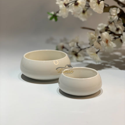 BRICARD PORCELAIN BRICARD PORSELEIN BONDY MINI  SAUS SCHAAL 8CM  6 DELIG ( WIT )