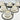 BRICARD PORCELAIN Bricard Queen Espressoset Wit - Zilver 12 Delig | 6 Persoons