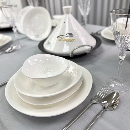 BRICARD PORCELAIN BRICARD REVEL DINNER SET 6 PERSOONS | 25-DELIG WIT
