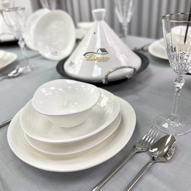 BRICARD PORCELAIN BRICARD REVEL DINNER SET 6 PERSOONS | 25-DELIG WIT