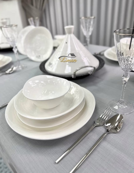 BRICARD PORCELAIN BRICARD REVEL DINNER SET 6 PERSOONS | 25-DELIG WIT