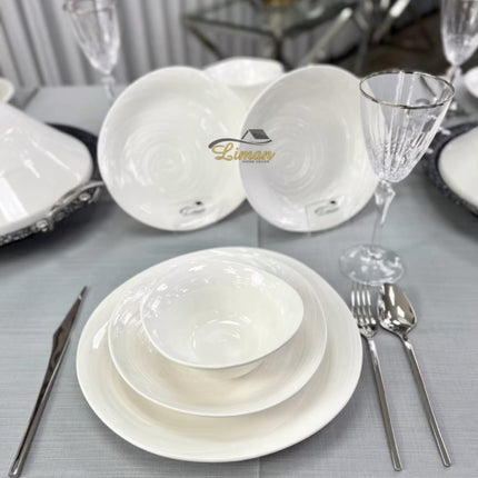 BRICARD PORCELAIN BRICARD REVEL DINNER SET 6 PERSOONS | 25-DELIG WIT