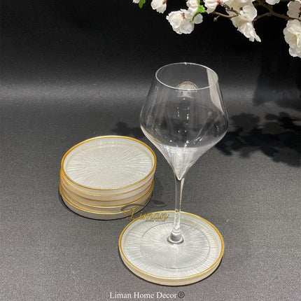 BRICARD PORCELAIN BRICARD REXY BORD | 12 CM PAREL WIT-GOUD ( 1 DELIG )