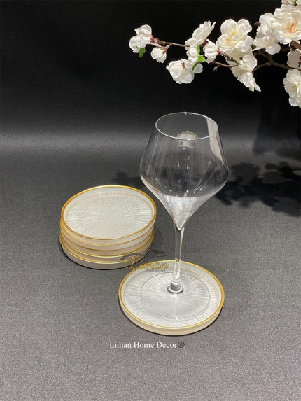 BRICARD PORCELAIN BRICARD REXY BORD | 12 CM PAREL WIT-GOUD ( 1 DELIG )