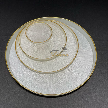 BRICARD PORCELAIN BRICARD REXY BORD | 12 CM PAREL WIT-GOUD ( 1 DELIG )