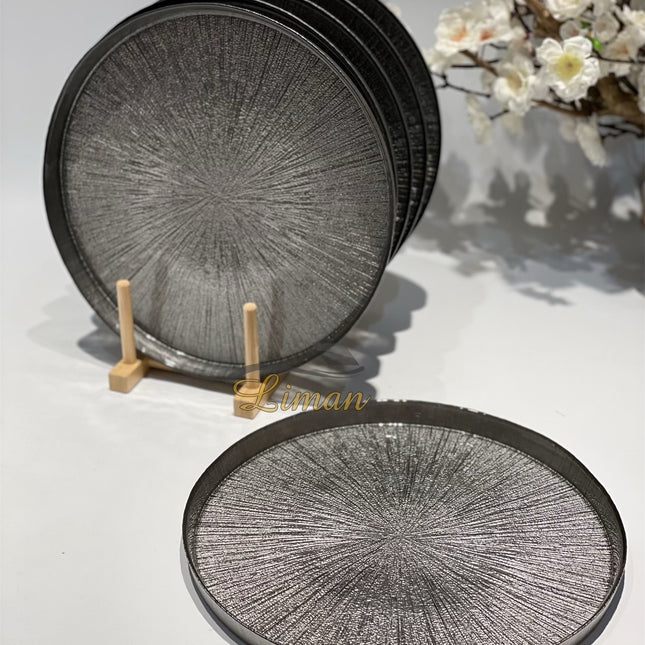 BRICARD PORCELAIN BRICARD REXY BORD | 28 CM ZILVER ( 6 DELIG )