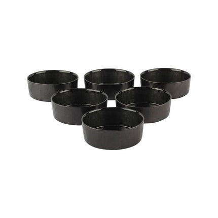 BRICARD PORCELAIN BRICARD REXY KOMMEN SET | 12 CM DONKER GRIJS 6-DELIG