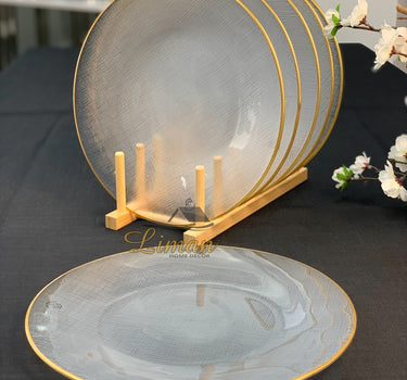 BRICARD PORCELAIN Bricard SIS Bordenset 28 cm Transparant - Gold Per Stuk