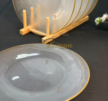 BRICARD PORCELAIN Bricard SIS Bordenset 28 cm Transparant - Gold Per Stuk